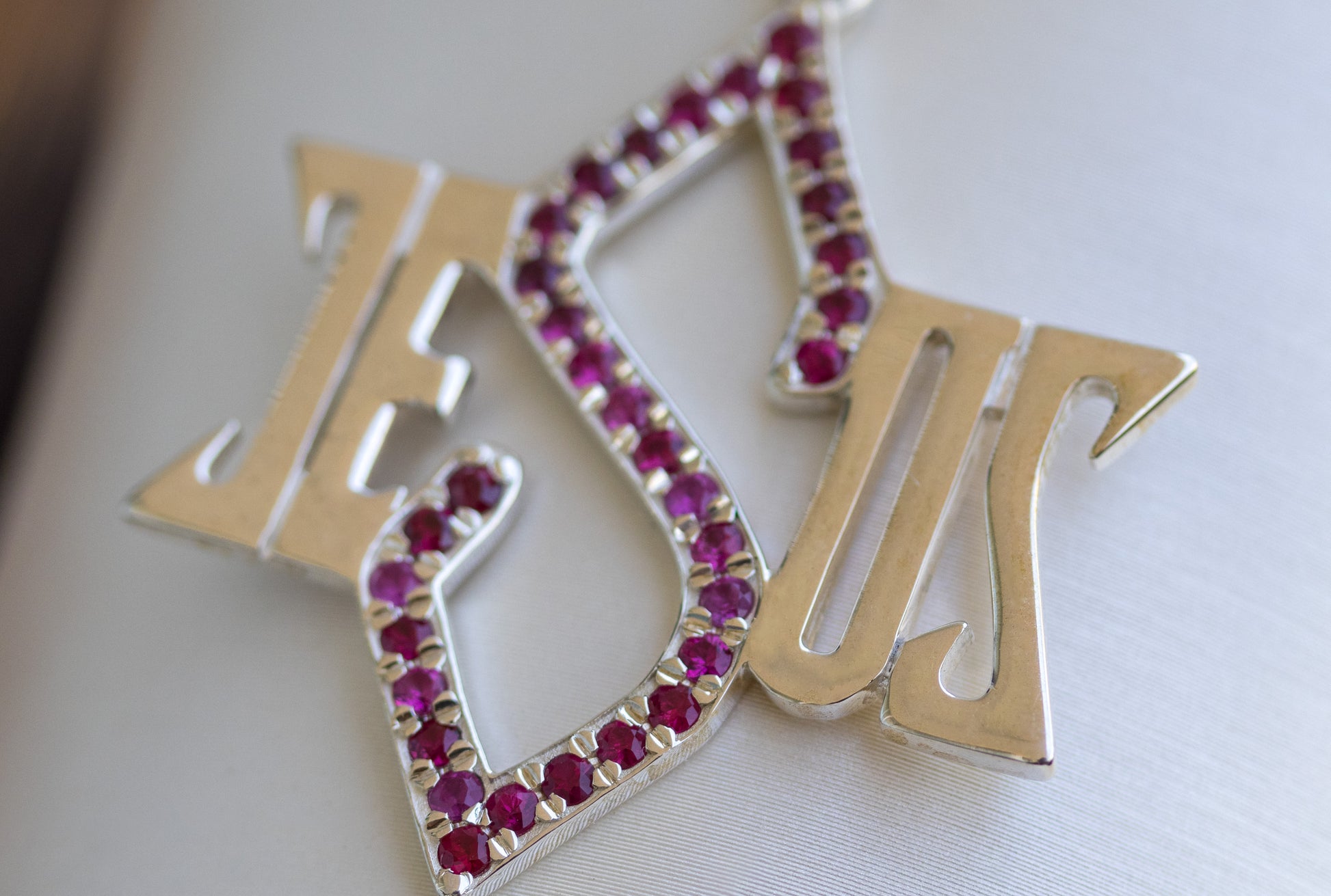 Jesus Star of David Ruby Pendant - Symbol of Salvation and Divine Love, Handcrafted in Jerusalem