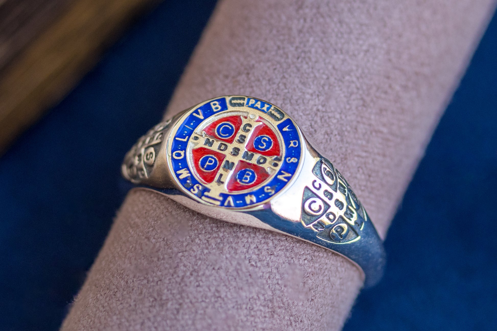 Saint Benedict Ring - Catholic Medal of Protection, Handmade in Jerusalem