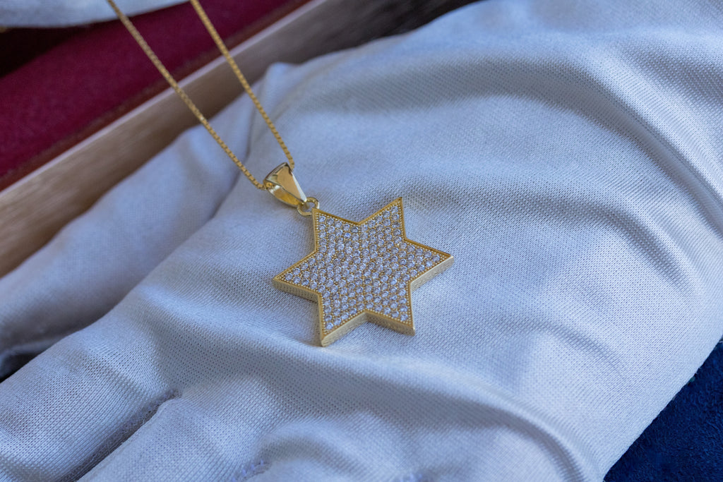 Star of David Gold Pendant – Symbol of Divine Protection, Light, and Heritage | Handcrafted in Jerusalem