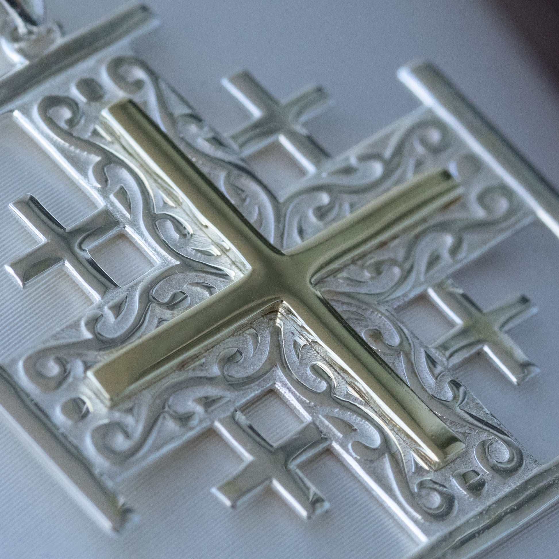 Jerusalem Cross Pendant | Holy Land Christian Jewelry Gift | 925 Silver & 14k Gold | 1.10 Inch Faith Symbol with Thick Box Chain
