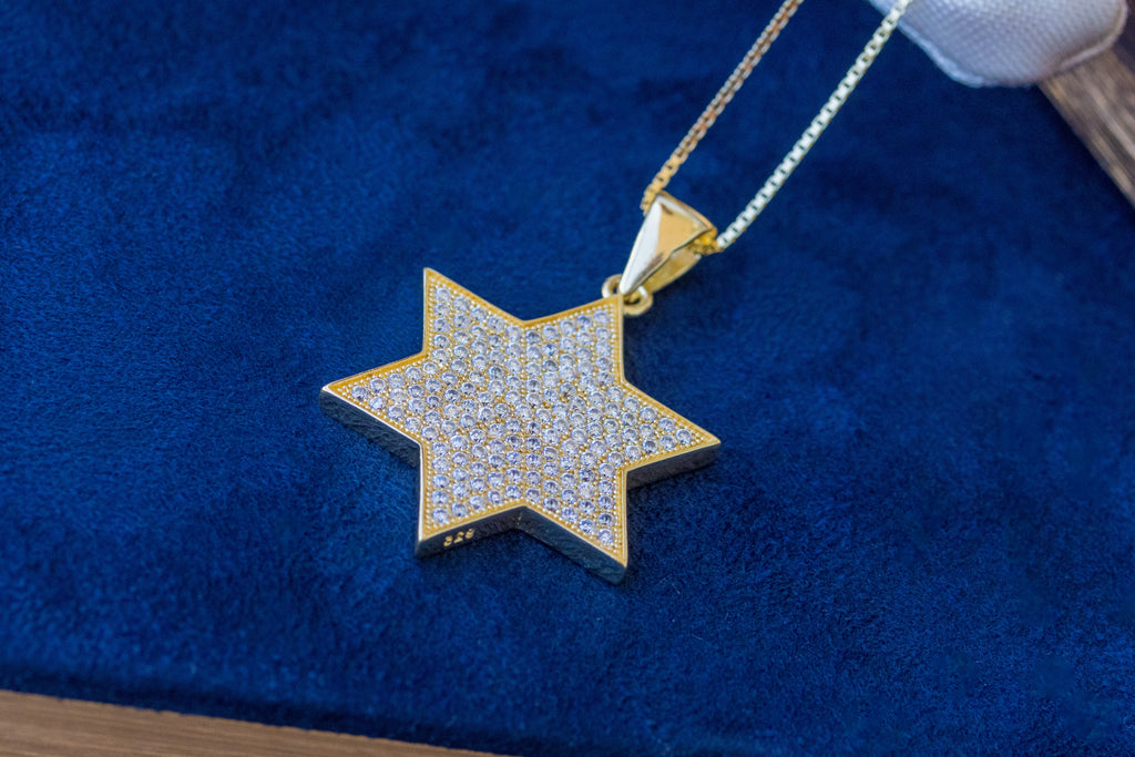 Star of David Gold Pendant – Symbol of Divine Protection, Light, and Heritage | Handcrafted in Jerusalem