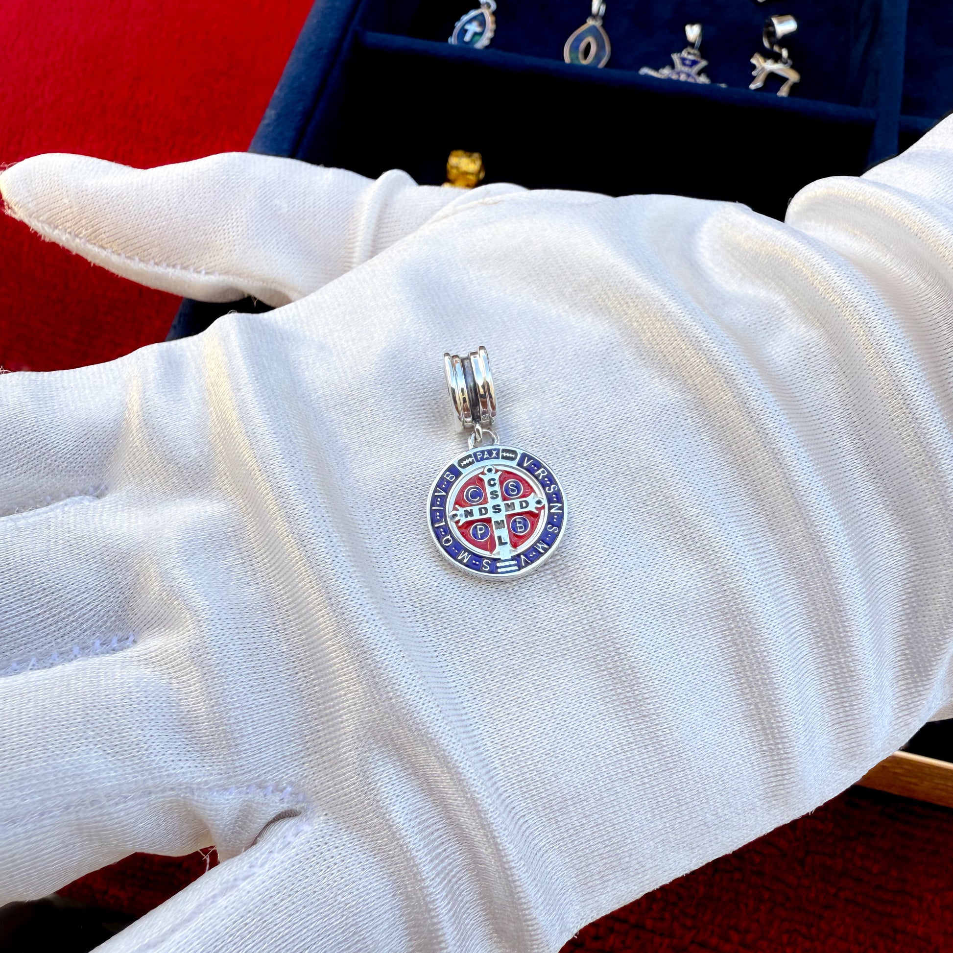 Saint Benedict Medal Charm Sterling Silver 925 Handmade in Jerusalem