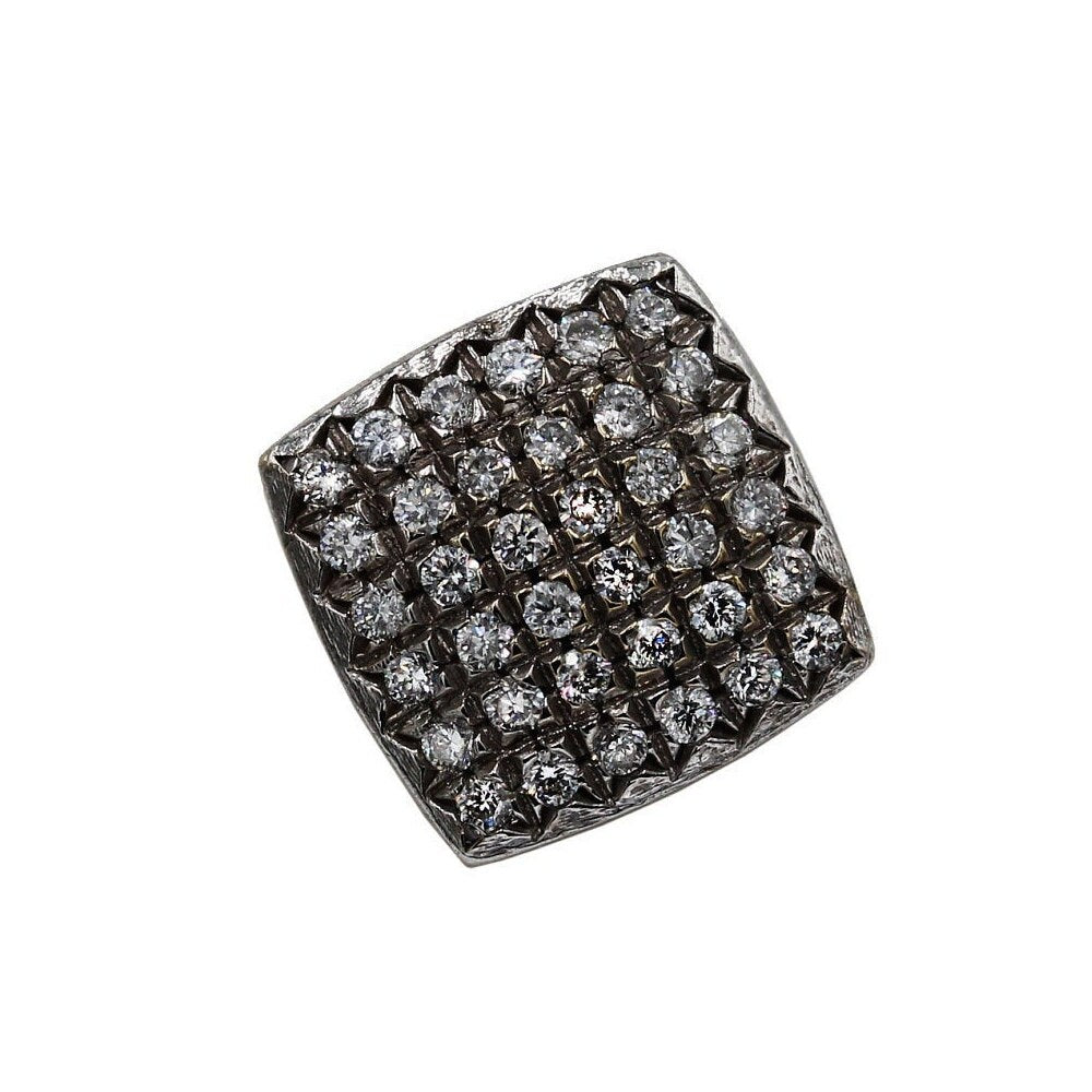 Sparkling Diamonds Square Pendant in White Gold