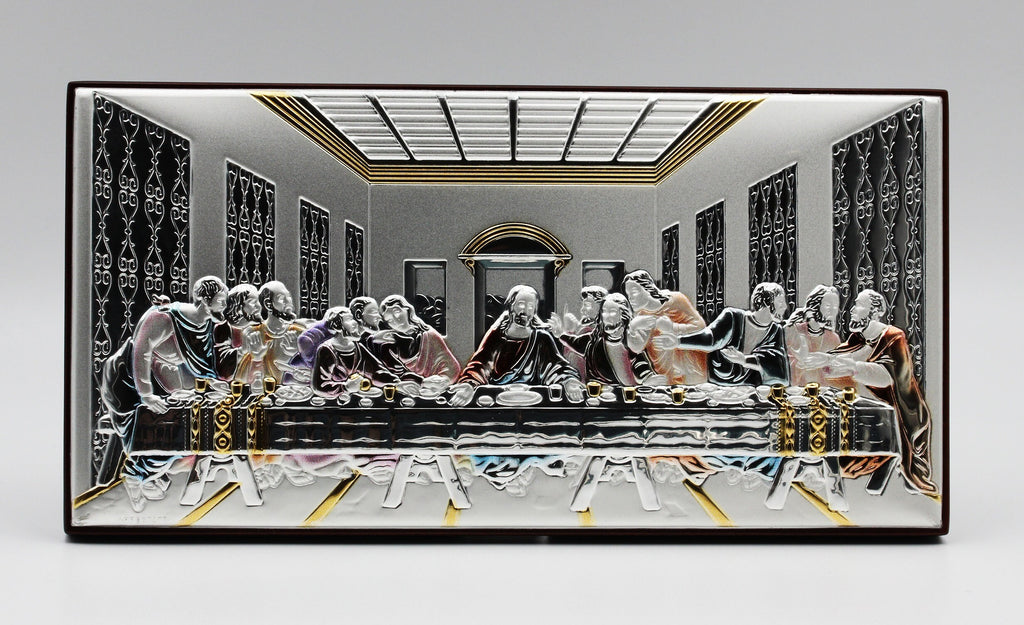 Handcrafted Last Supper Icon - Extra Large Colorful Design