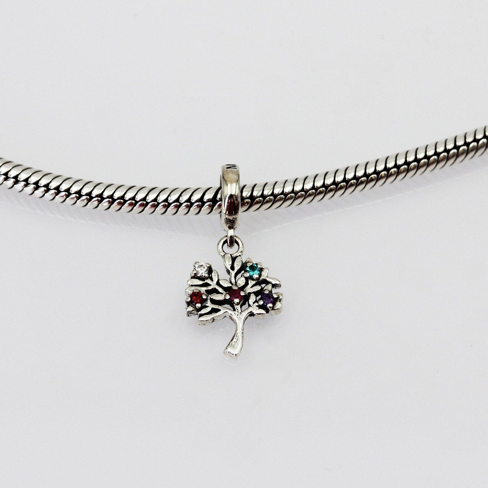 Tree of Life Pandora Charm in Silver 925 with Vibrant Zircon Accents