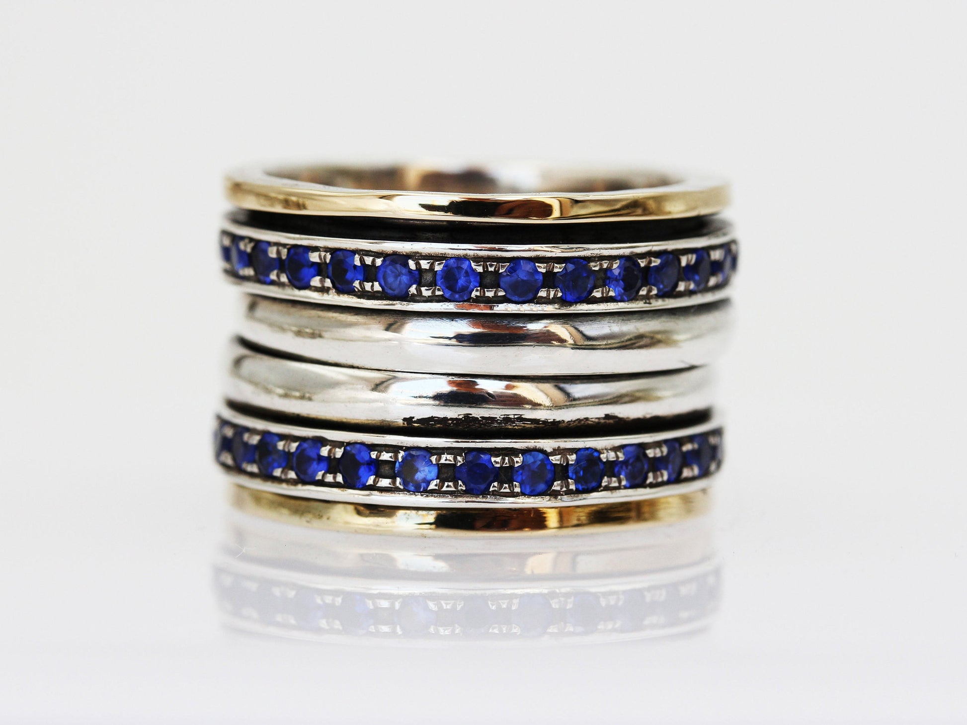 May the Lord Bless You Blue Sapphire Ring with Handcrafted Elegance