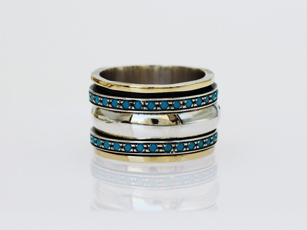 Handmade Black Turquoise Blessing Ring