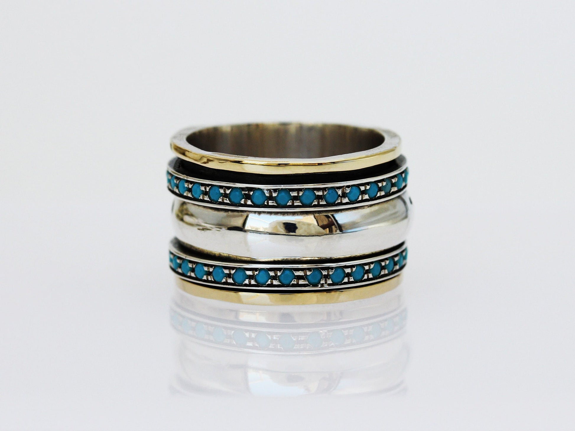 Handmade Black Turquoise Blessing Ring