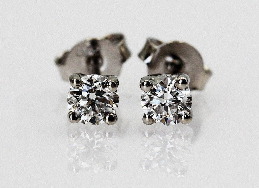 Classic Solitaire Diamond Earrings 0.50ct 14k Gold