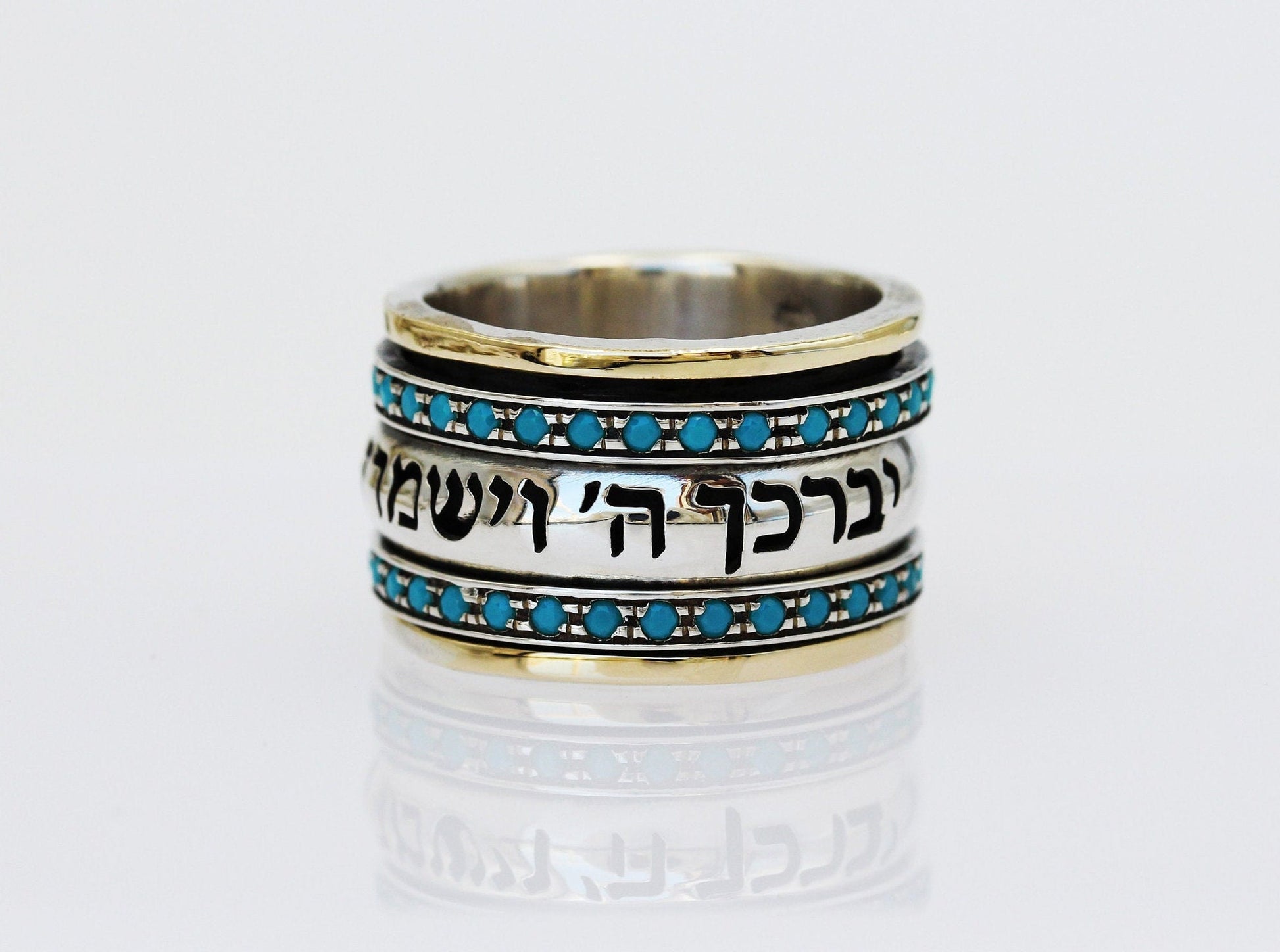 Handmade Black Turquoise Blessing Ring