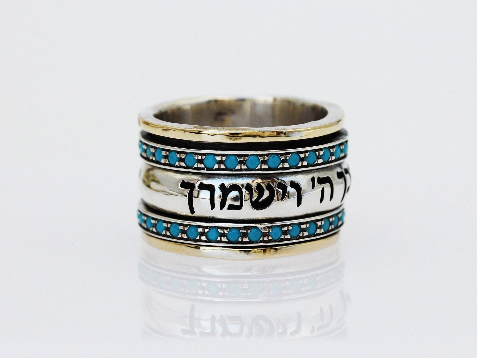 Handmade Black Turquoise Blessing Ring
