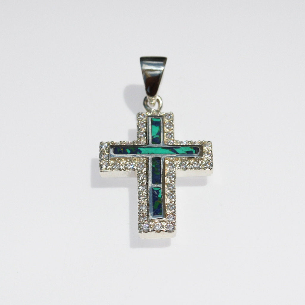 Elegant King Solomon Eilat Stone Cross with Sparkling Zirconia