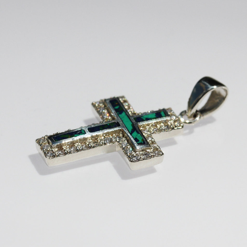 Elegant King Solomon Eilat Stone Cross with Sparkling Zirconia