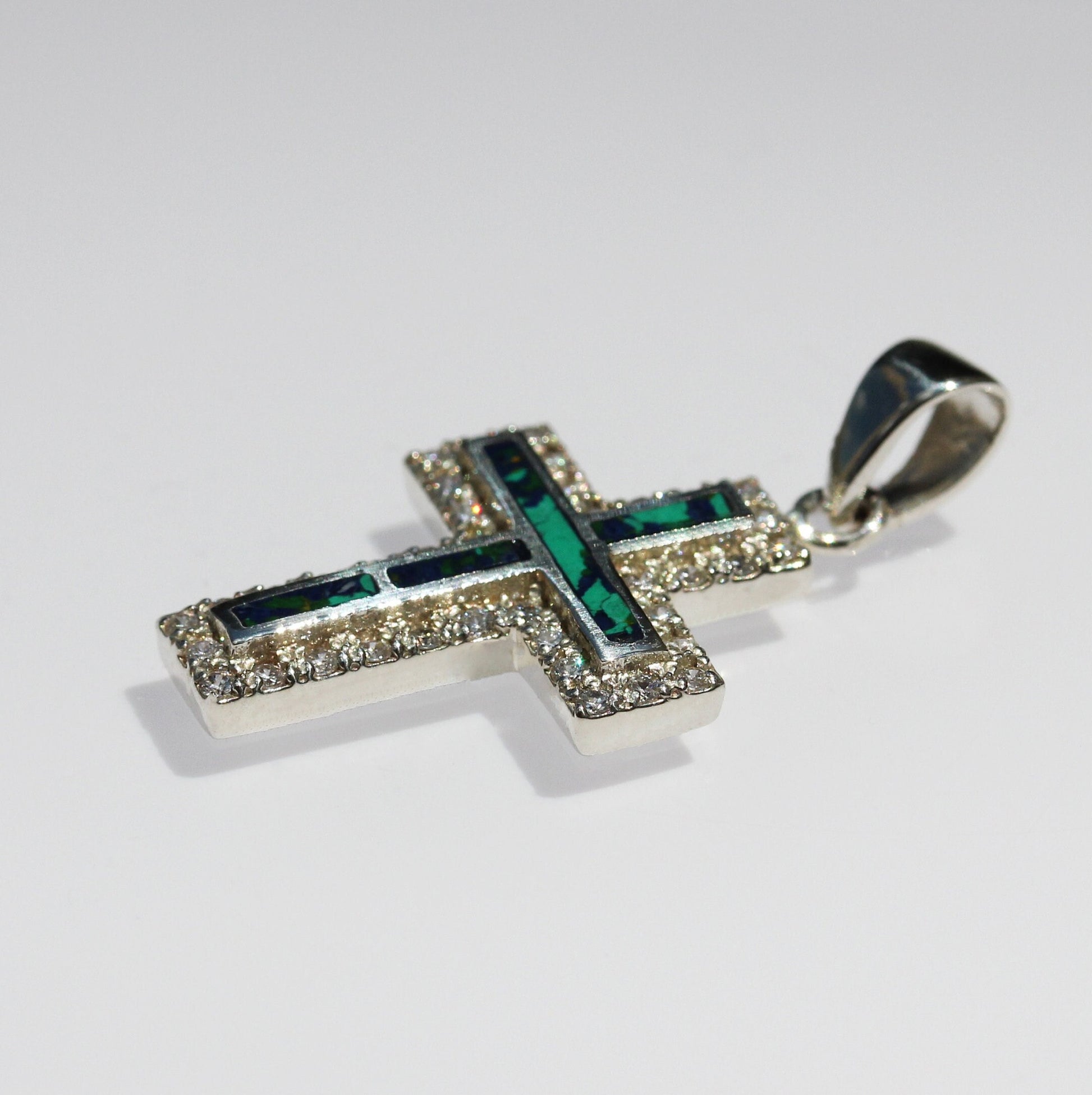Elegant King Solomon Eilat Stone Cross with Sparkling Zirconia