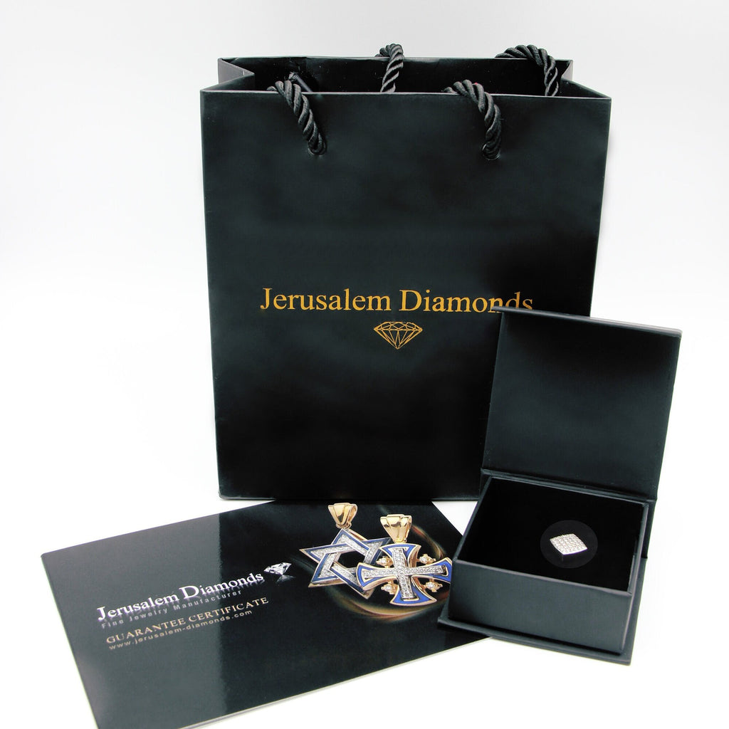 Sparkling Diamonds Square Pendant in White Gold
