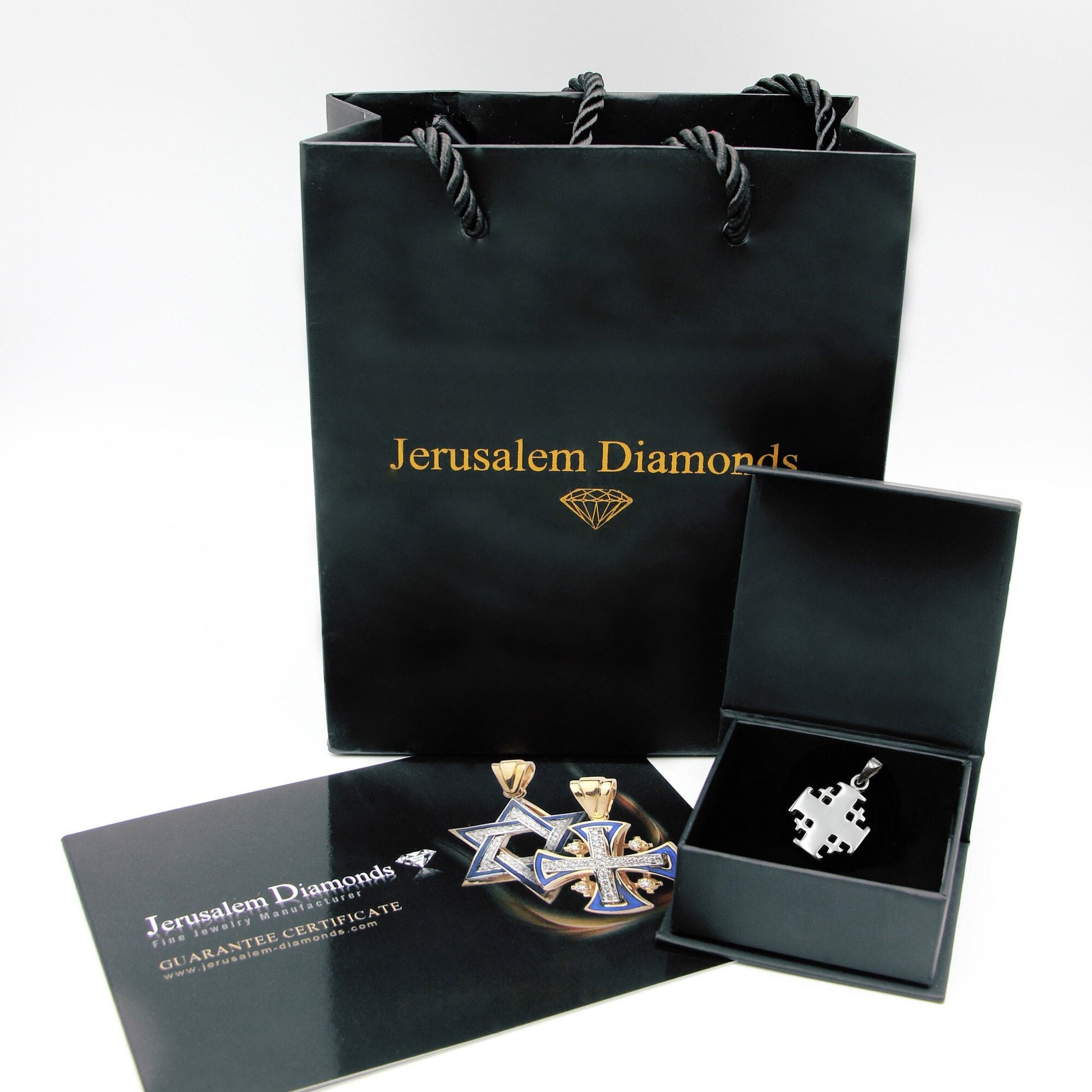 Jerusalem Cross with Jesus Pendant in Silver 925
