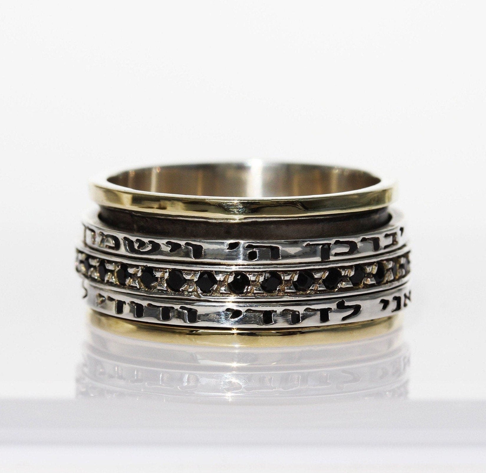 Handmade Black Onyx Blessing Ring for Strength and Love