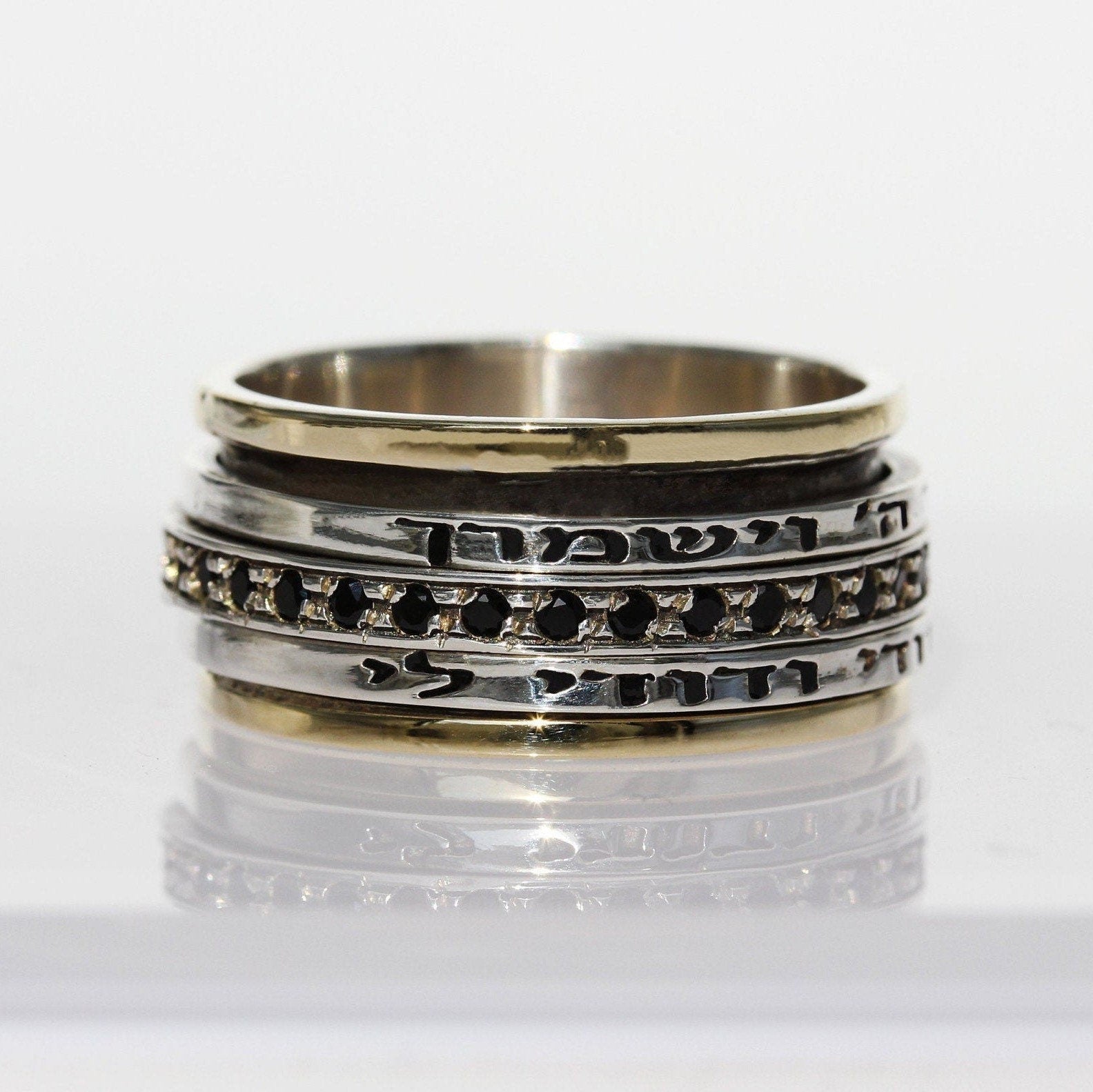 Handmade Black Onyx Blessing Ring for Strength and Love