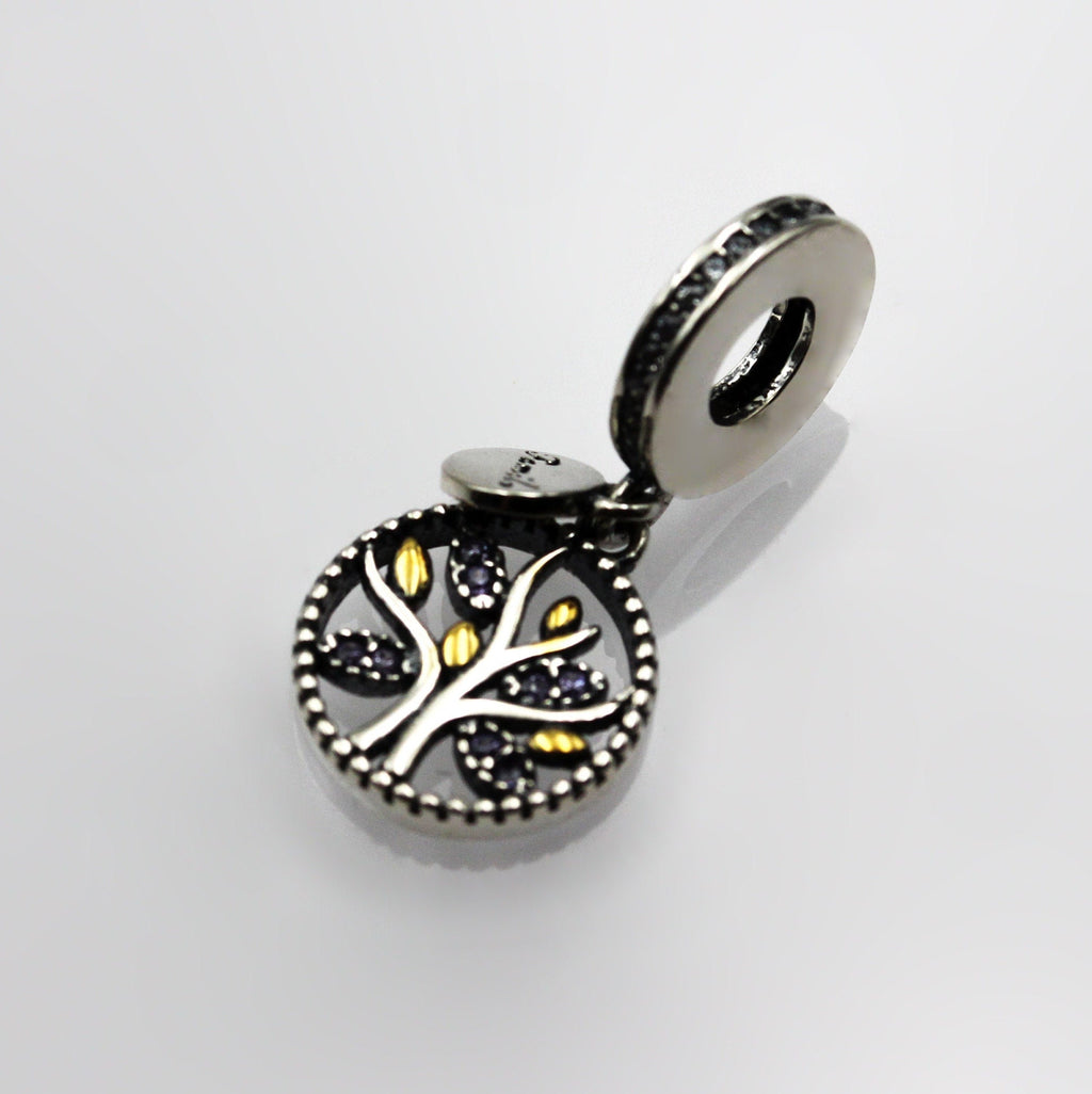 Tree of Life Pandora Charm in Silver 925 and Gold with Zirconia