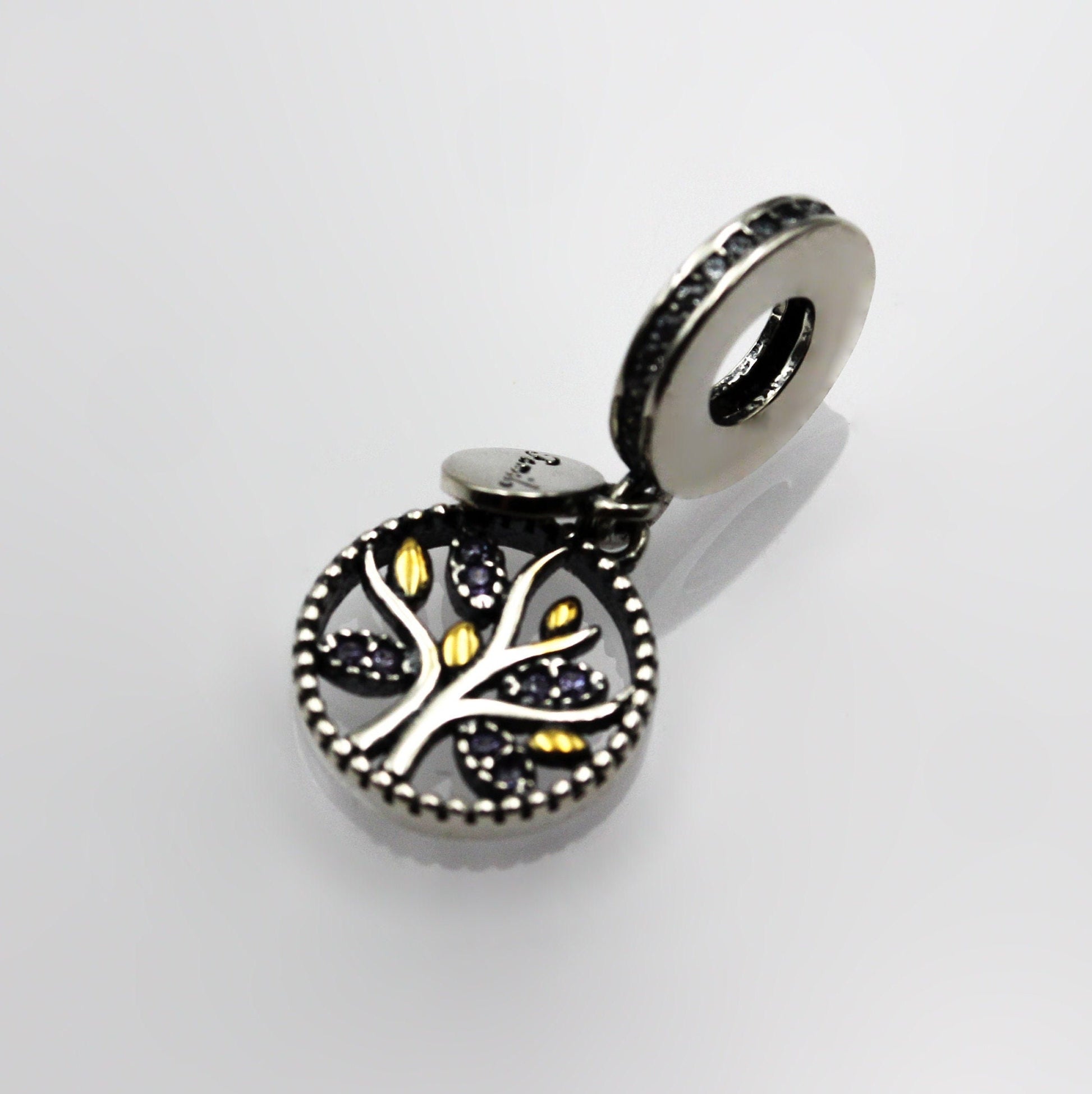 Tree of Life Pandora Charm in Silver 925 and Gold with Zirconia