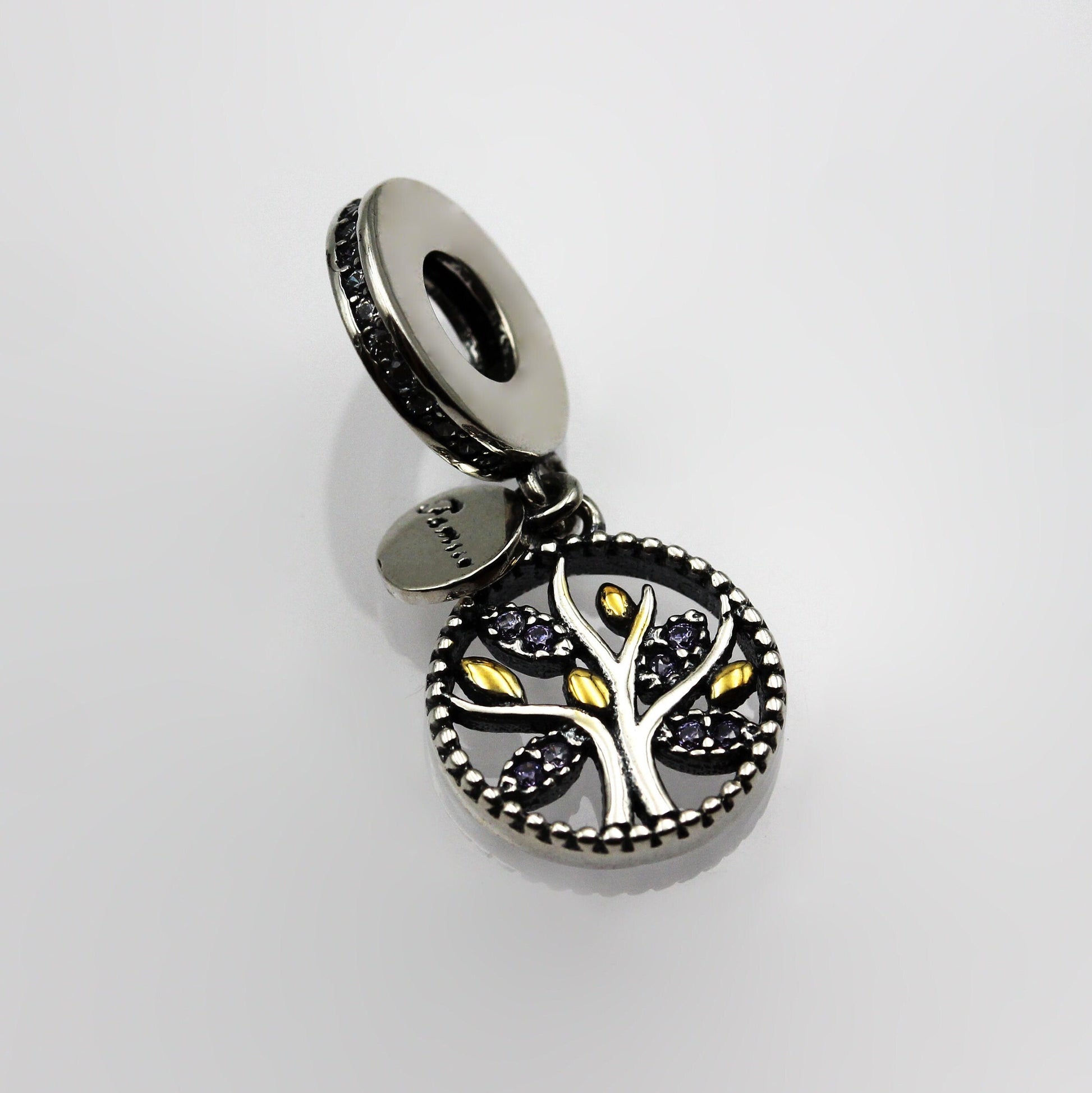 Tree of Life Pandora Charm in Silver 925 and Gold with Zirconia