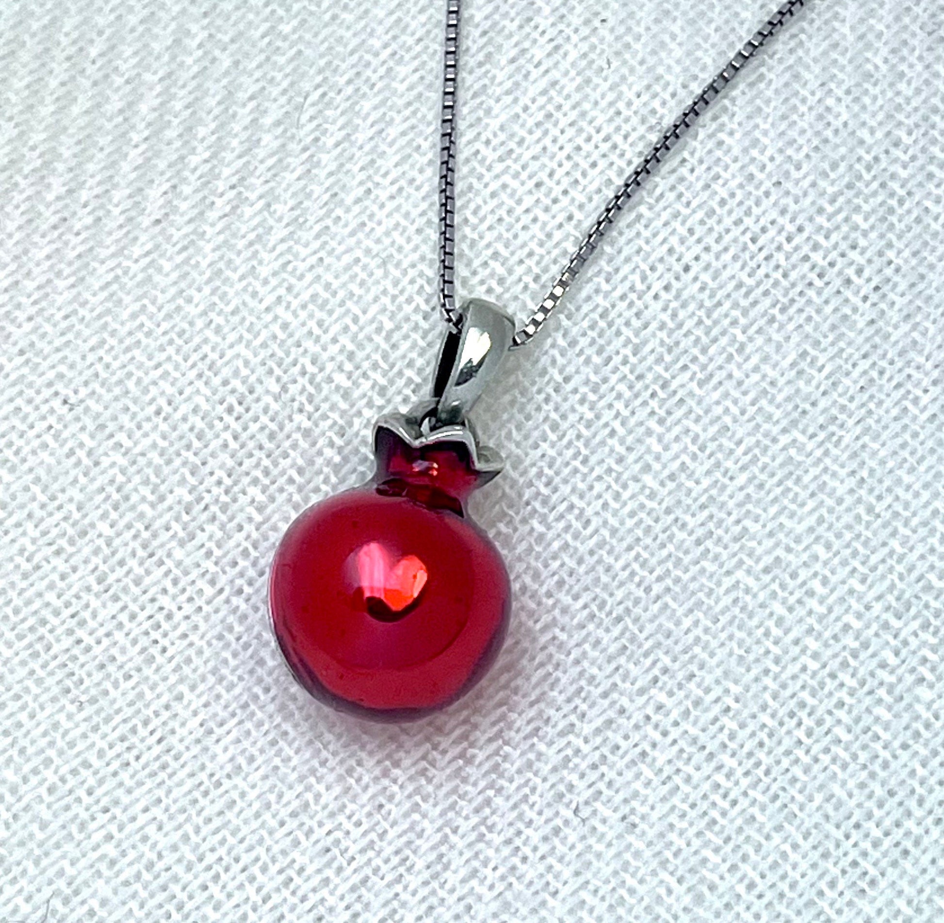 Pomegranate Pendant in Silver 925 with Matching Silver Chain
