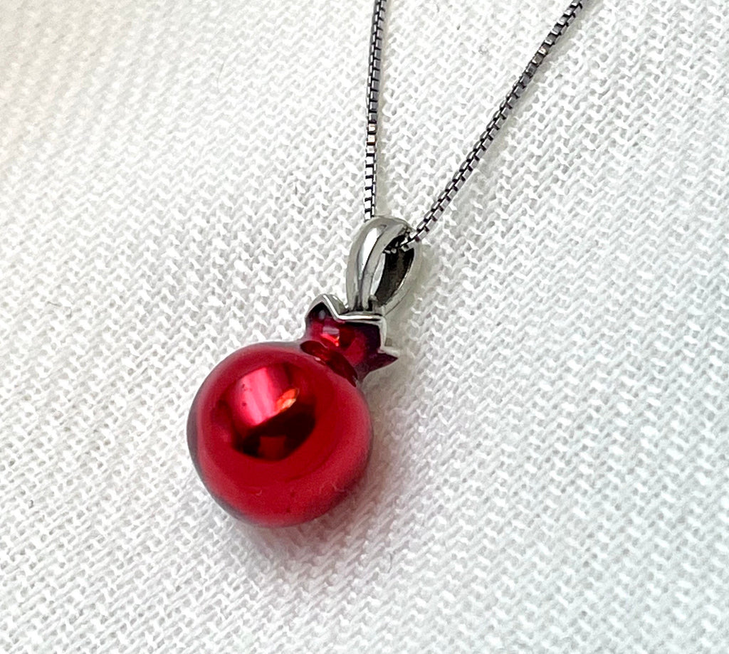 Pomegranate Pendant in Silver 925 with Matching Silver Chain