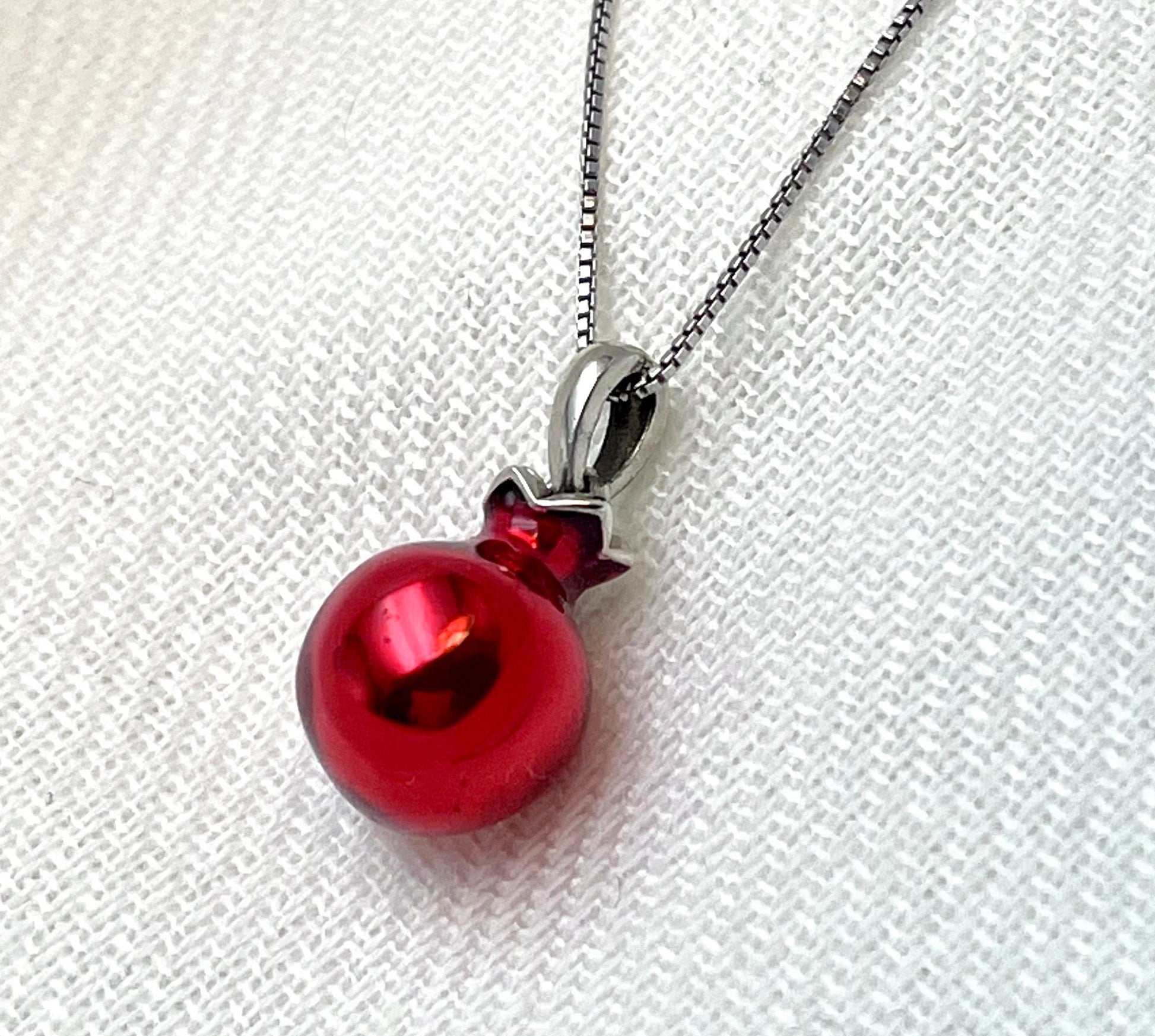 Pomegranate Pendant in Silver 925 with Matching Silver Chain