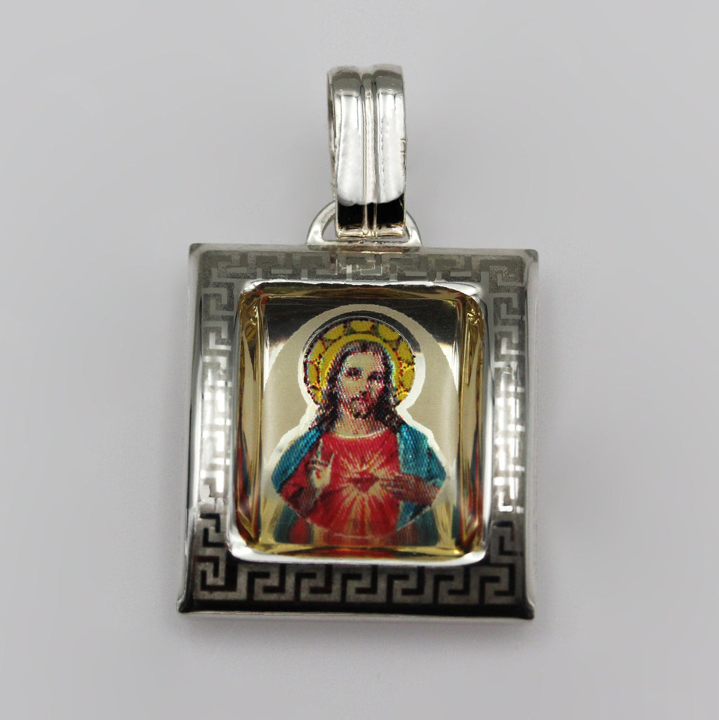 Jesus Sacred Heart Pendant in 925 Silver