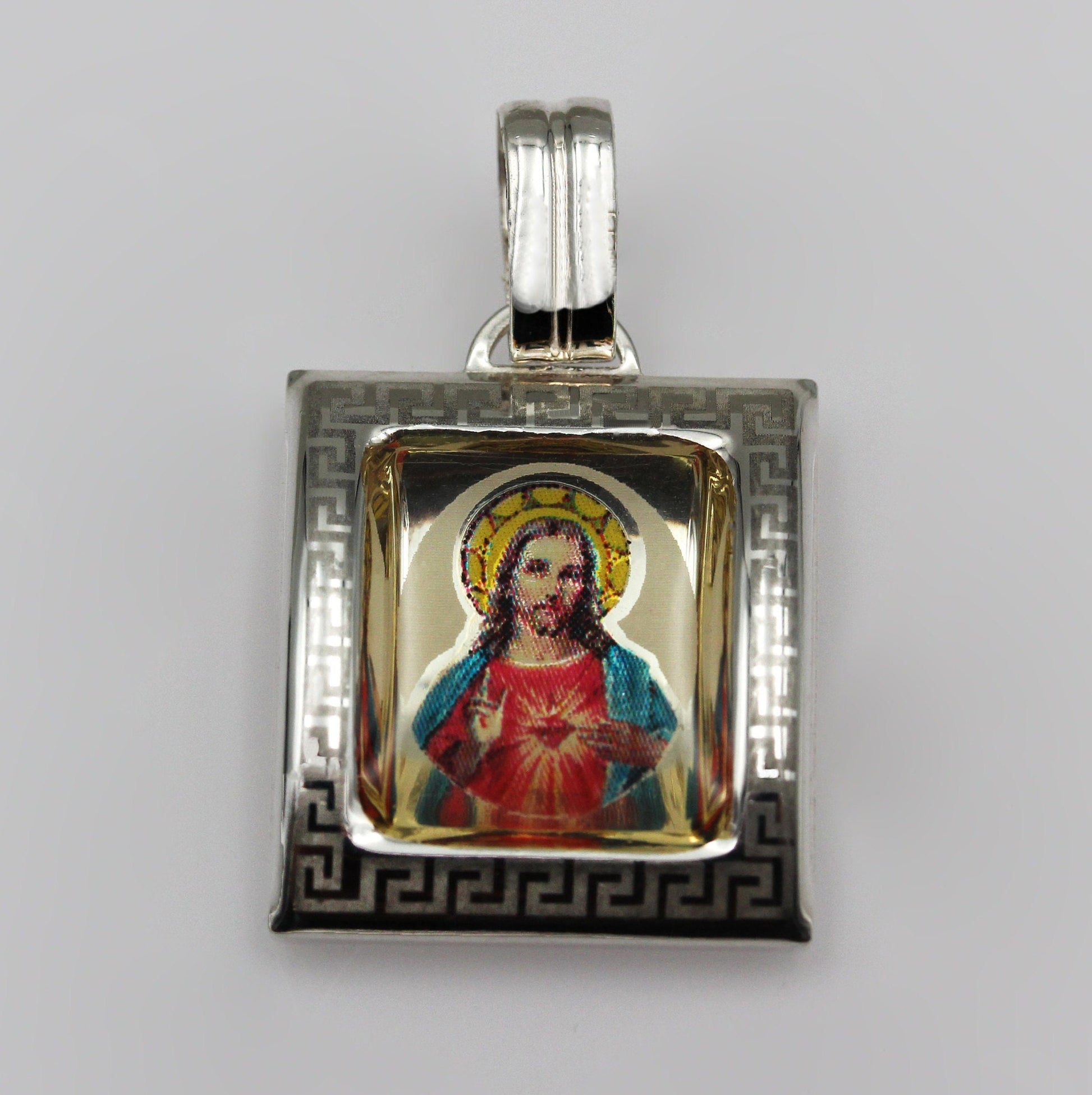 Jesus Sacred Heart Pendant in 925 Silver