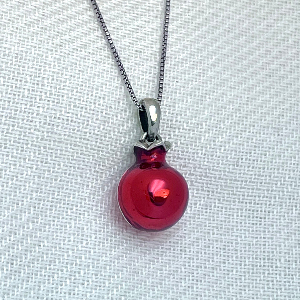 Pomegranate Pendant in Silver 925 with Matching Silver Chain