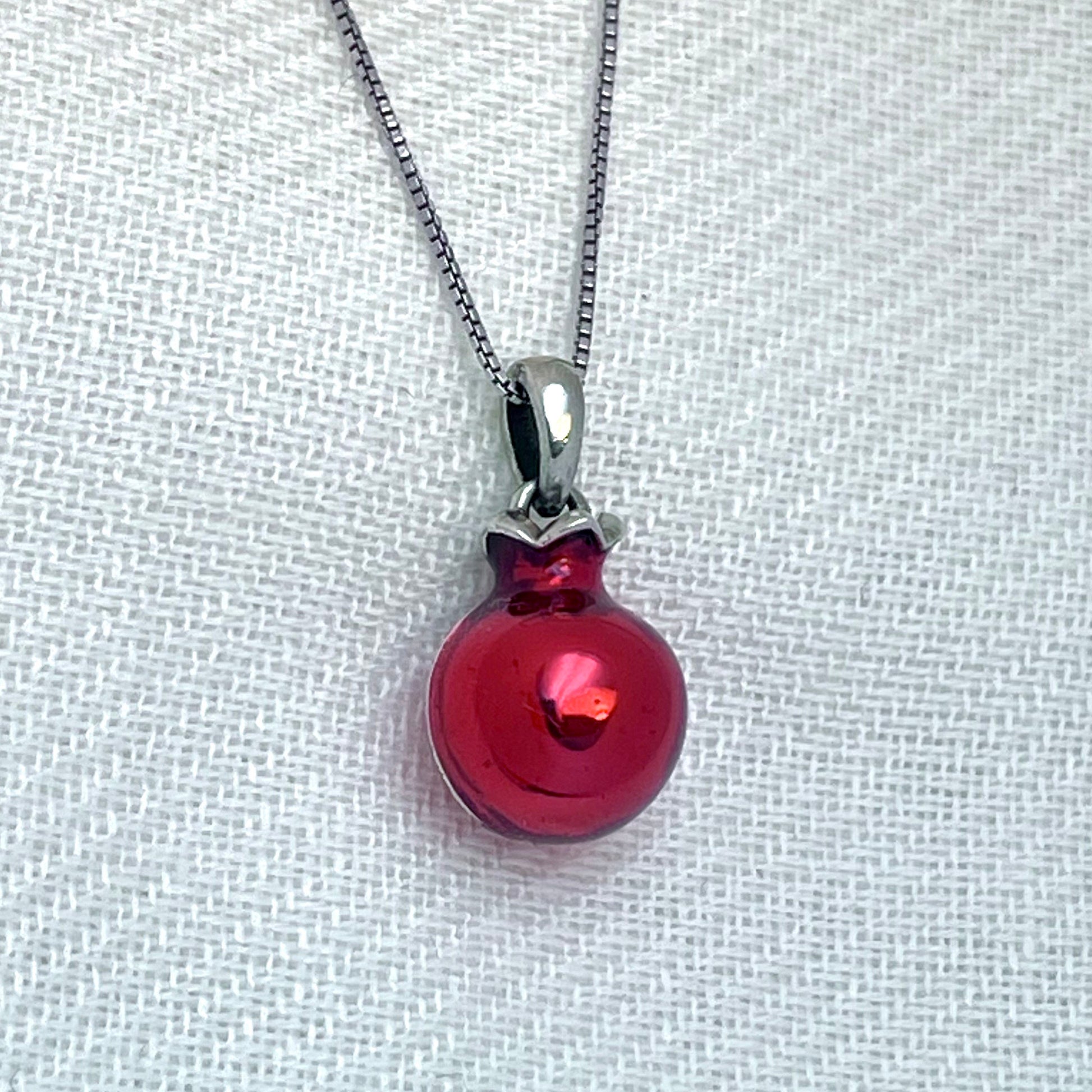 Pomegranate Pendant in Silver 925 with Matching Silver Chain