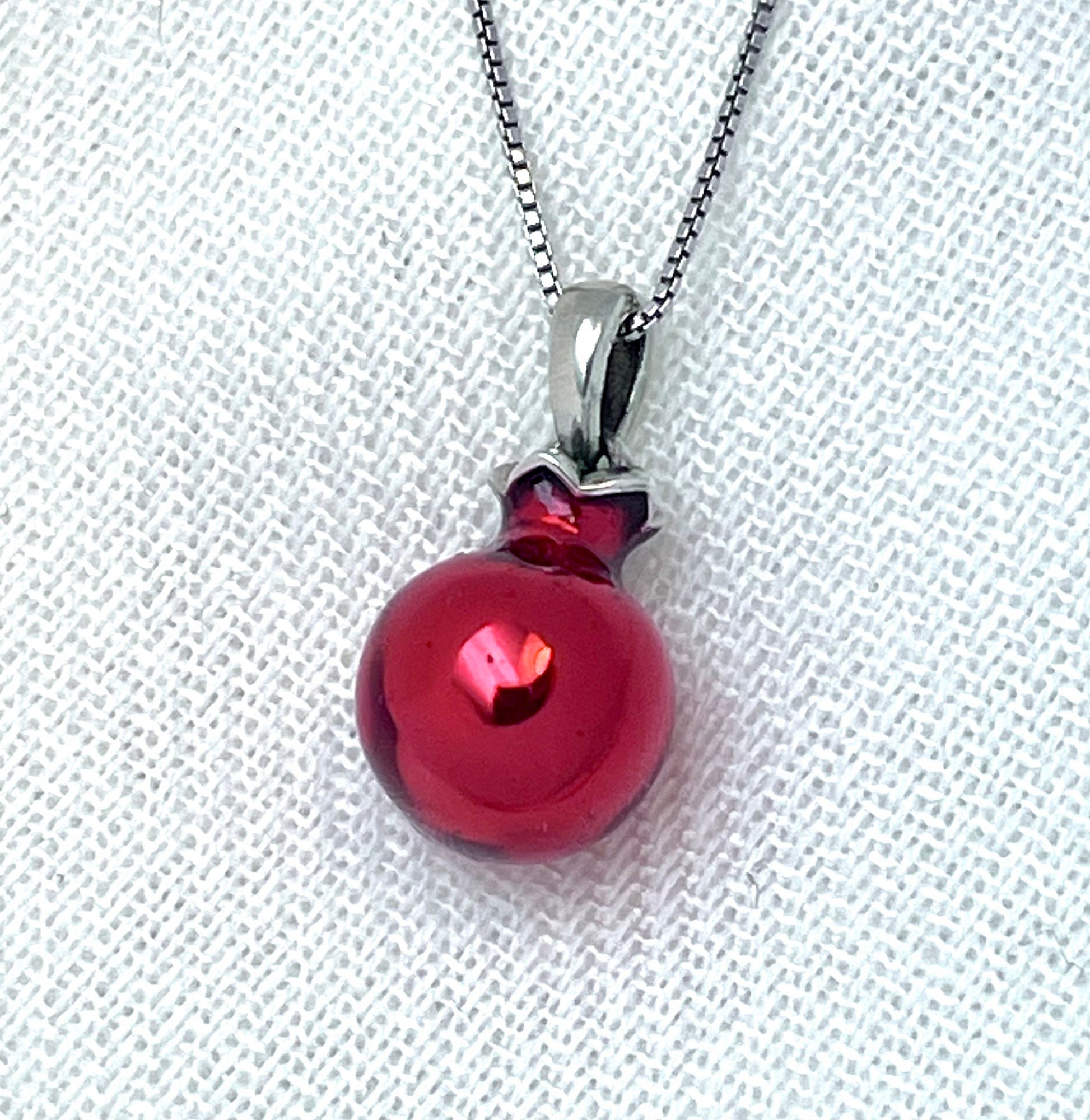 Pomegranate Pendant in Silver 925 with Matching Silver Chain