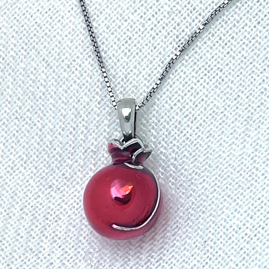 Pomegranate Pendant in Silver 925 with Matching Silver Chain