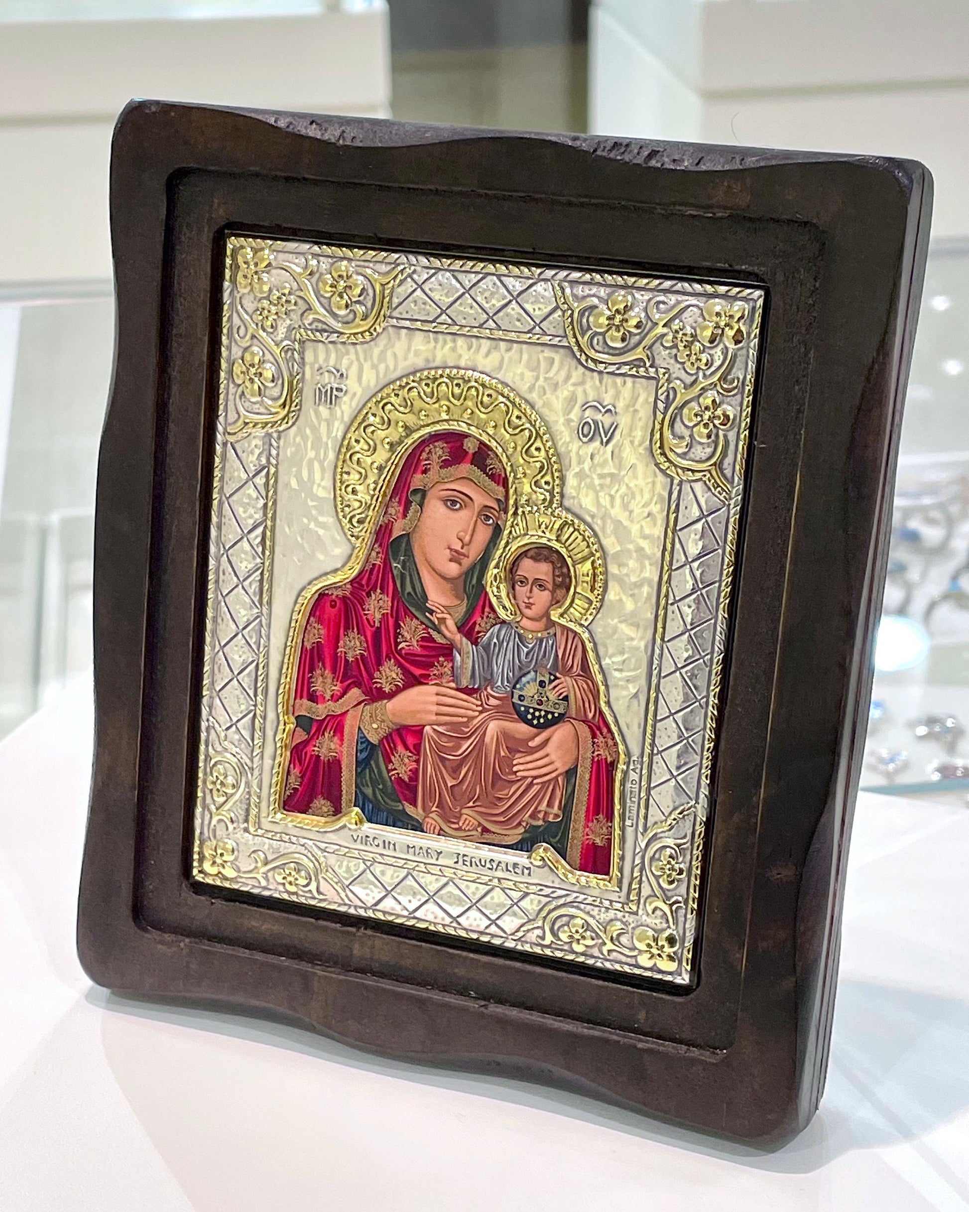Virgin Mary & Jesus Icon – Silver 925