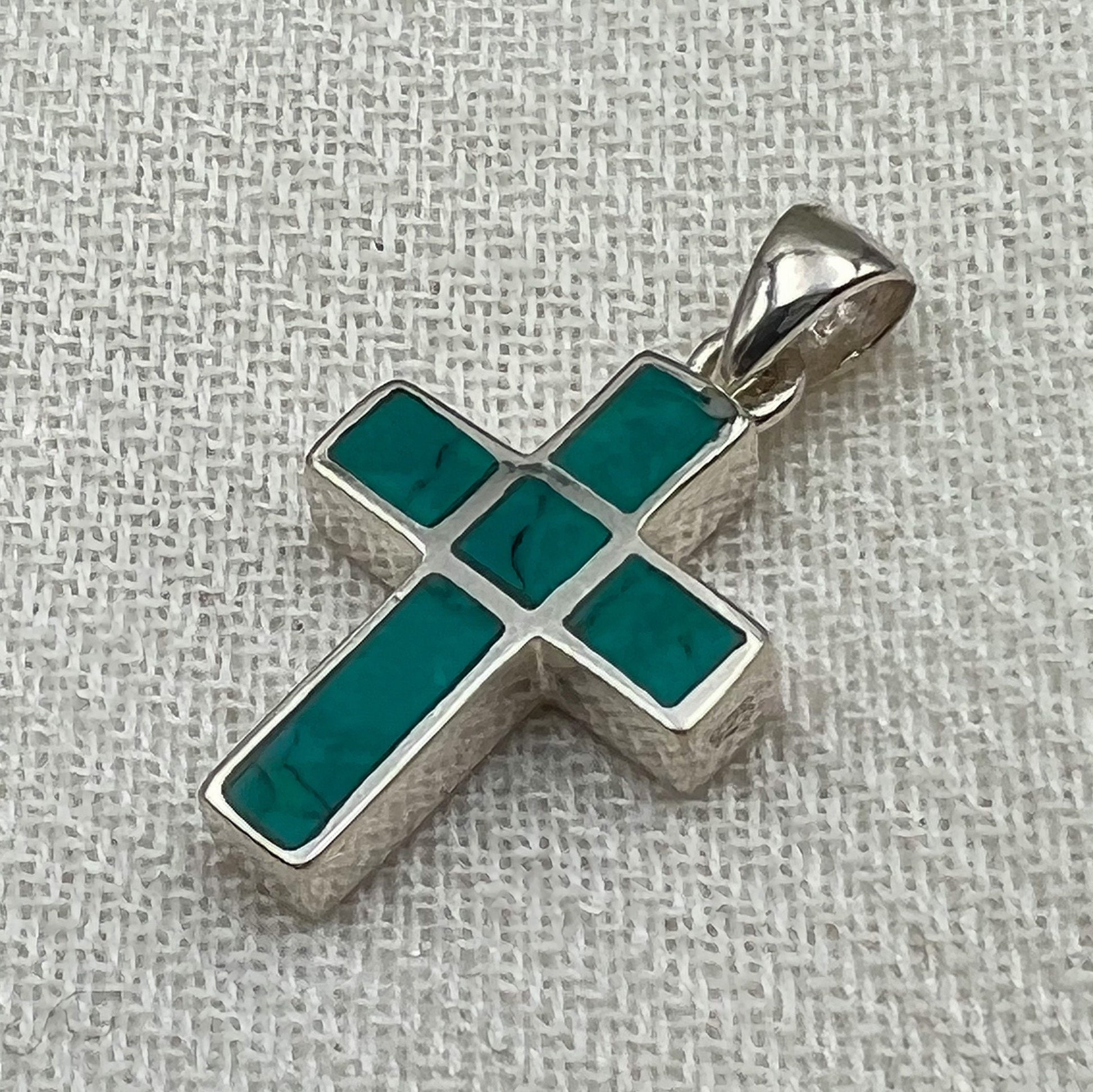 King Solomon Eilat Stone Cross Pendant in Silver 925