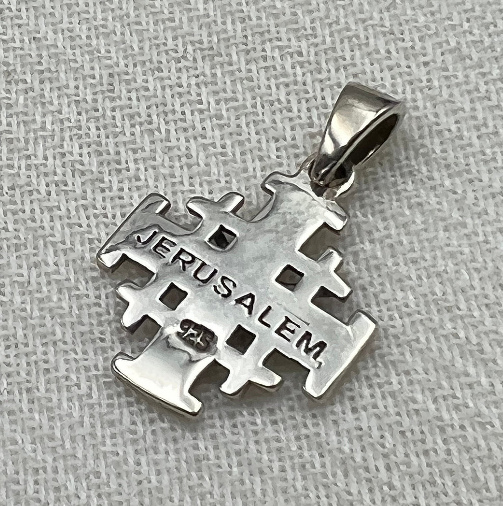 Jerusalem Cross with Jesus Pendant in Silver 925