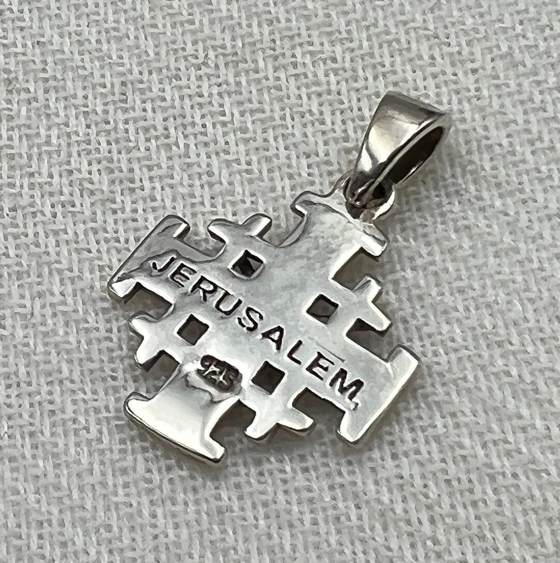 Jerusalem Cross with Jesus Pendant in Silver 925