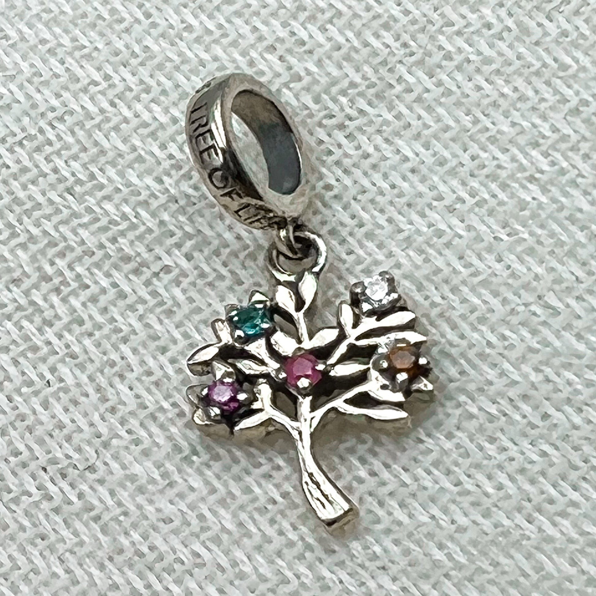 Tree of Life Pandora Charm in Silver 925 with Vibrant Zircon Accents