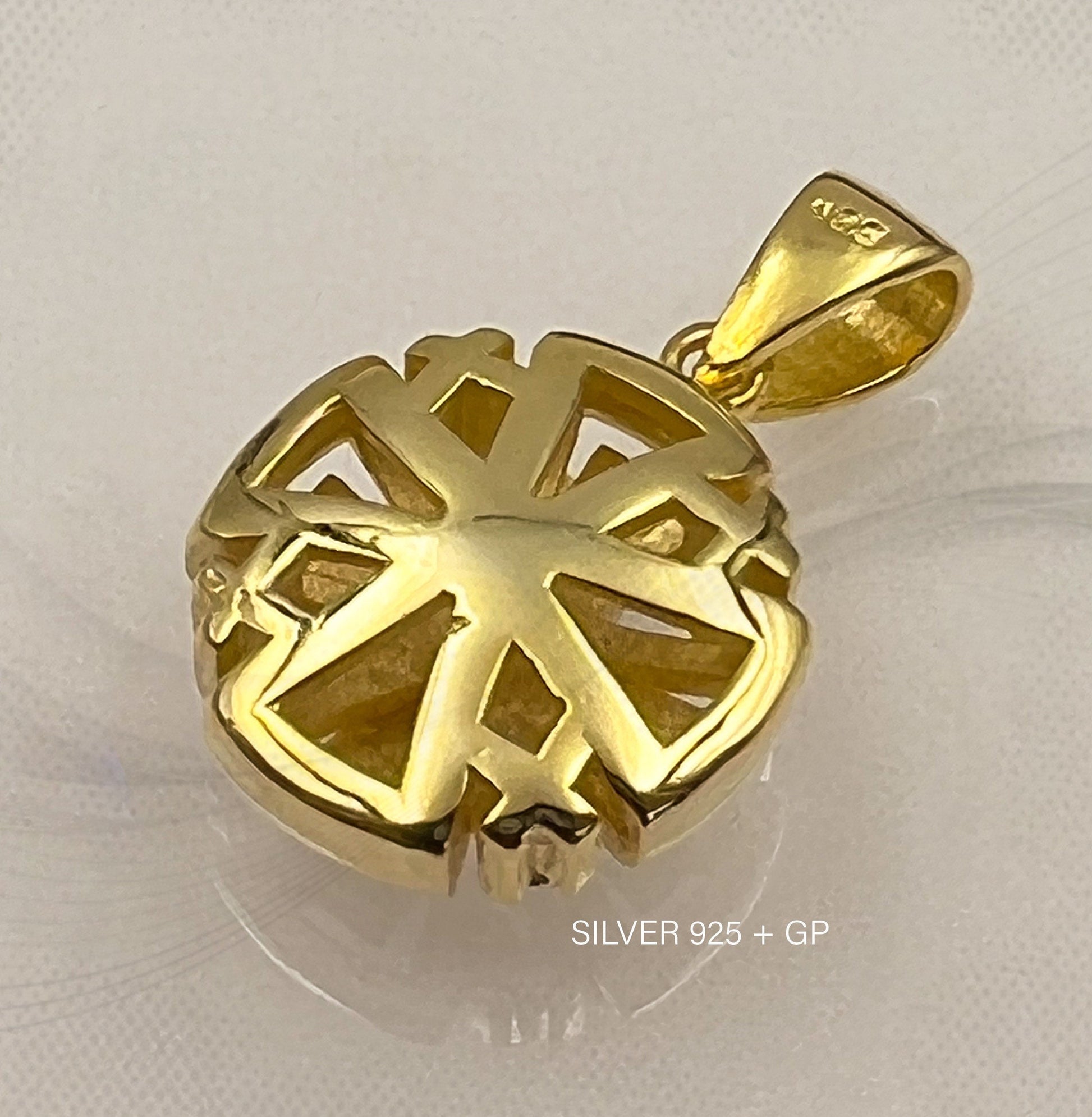 Sacred Jerusalem Cross Necklace in Silver 925 and Gold Accent
