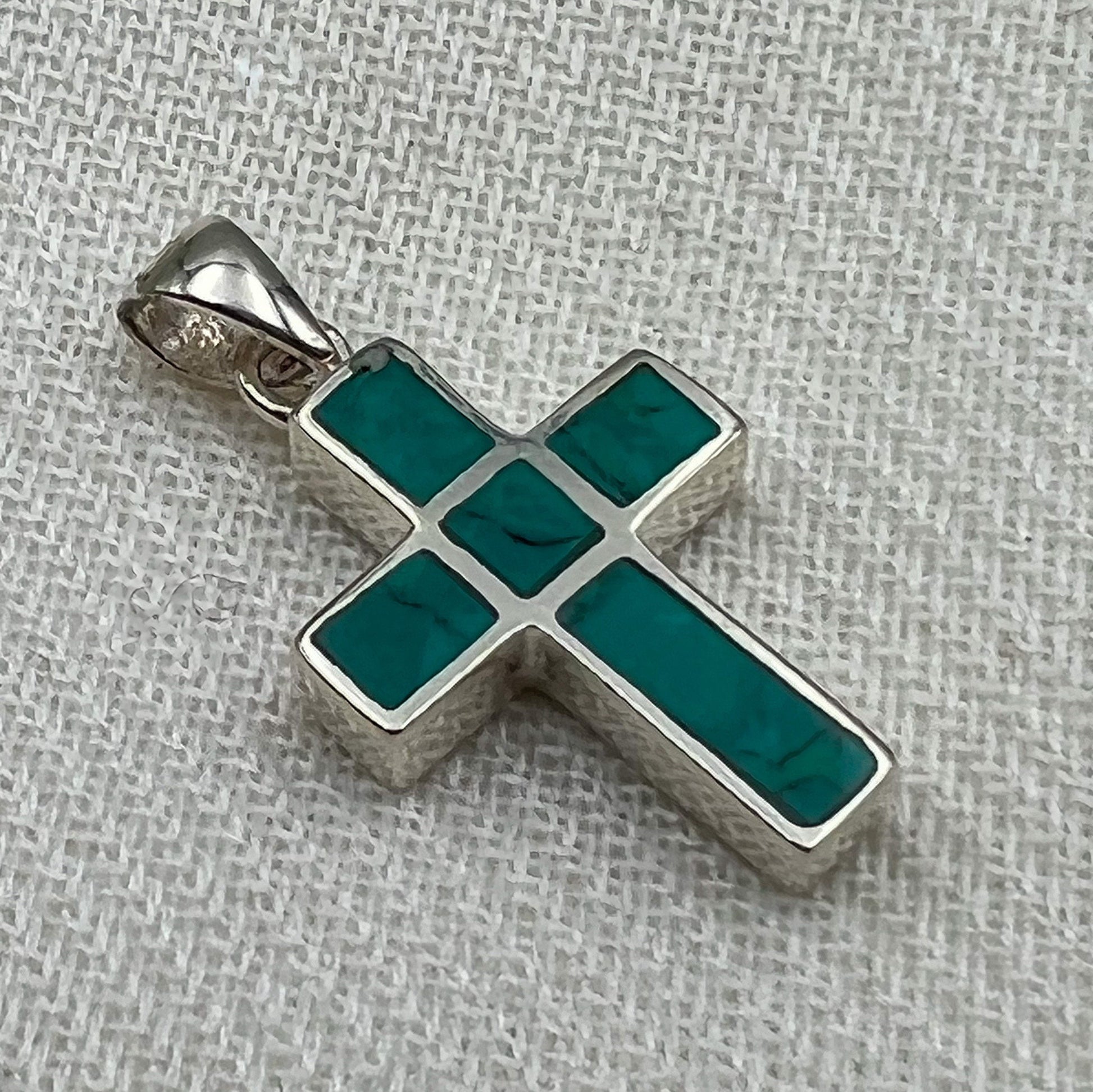 King Solomon Eilat Stone Cross Pendant in Silver 925
