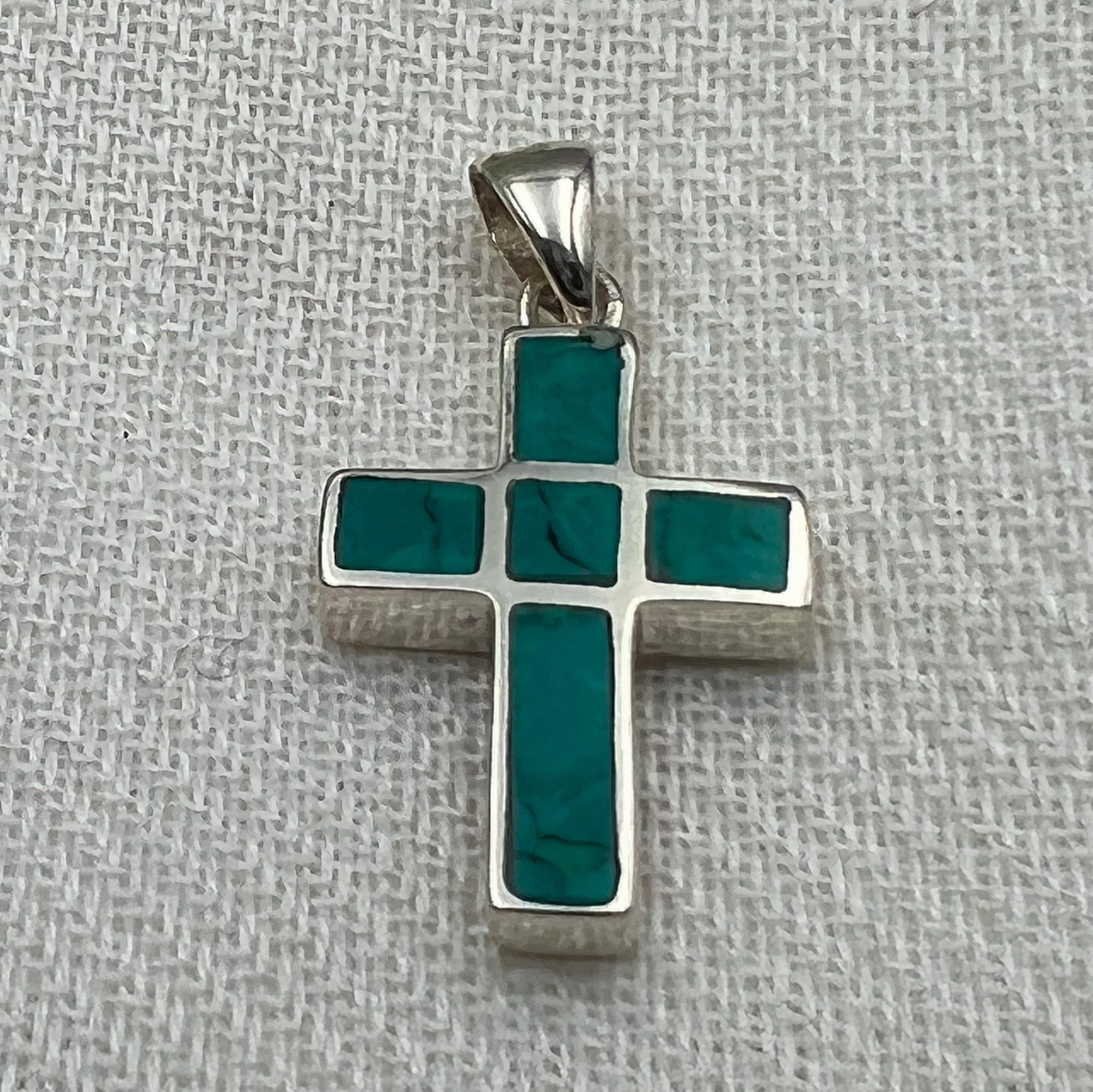 King Solomon Eilat Stone Cross Pendant in Silver 925