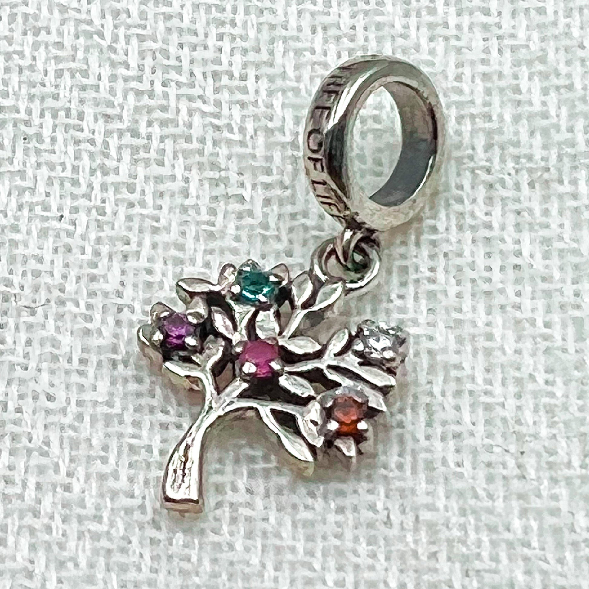 Tree of Life Pandora Charm in Silver 925 with Vibrant Zircon Accents