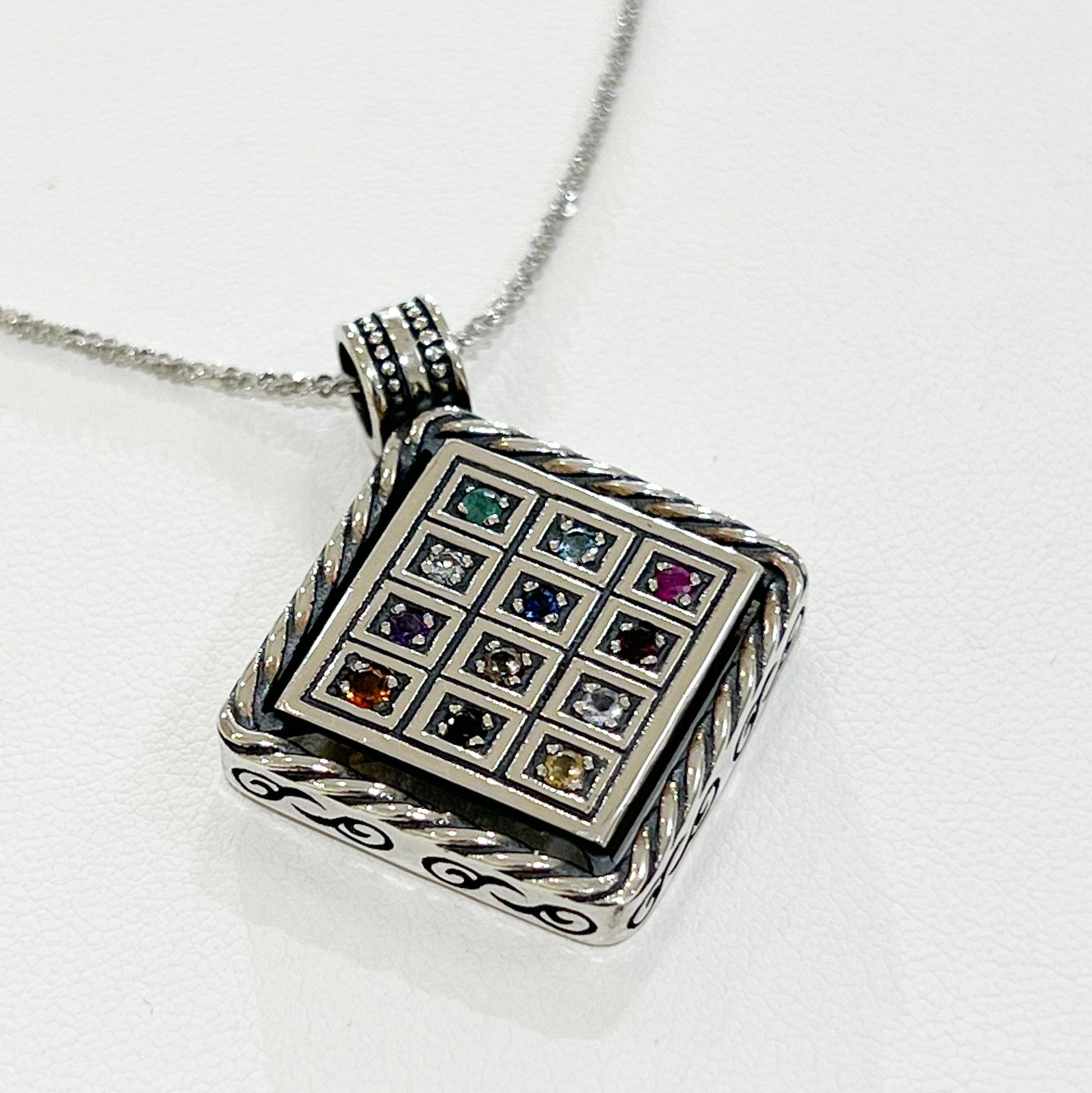 Sacred Hoshen Pendant with 12 Stones - Inspired by the High Priest’s Breastplate
