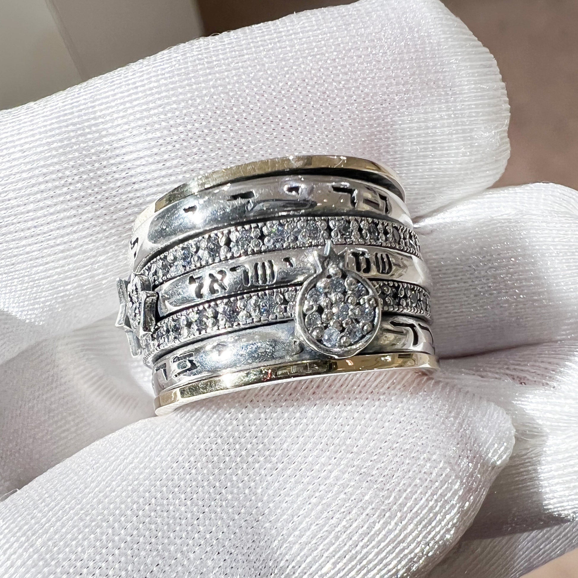 Handcrafted Blessing Ring with Sacred Symbols