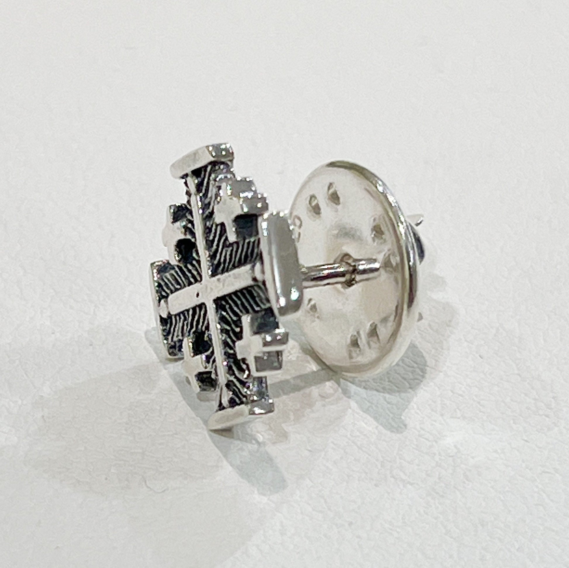 Elegant Jerusalem Cross Pin in Sterling Silver 925 - Spiritual Gift