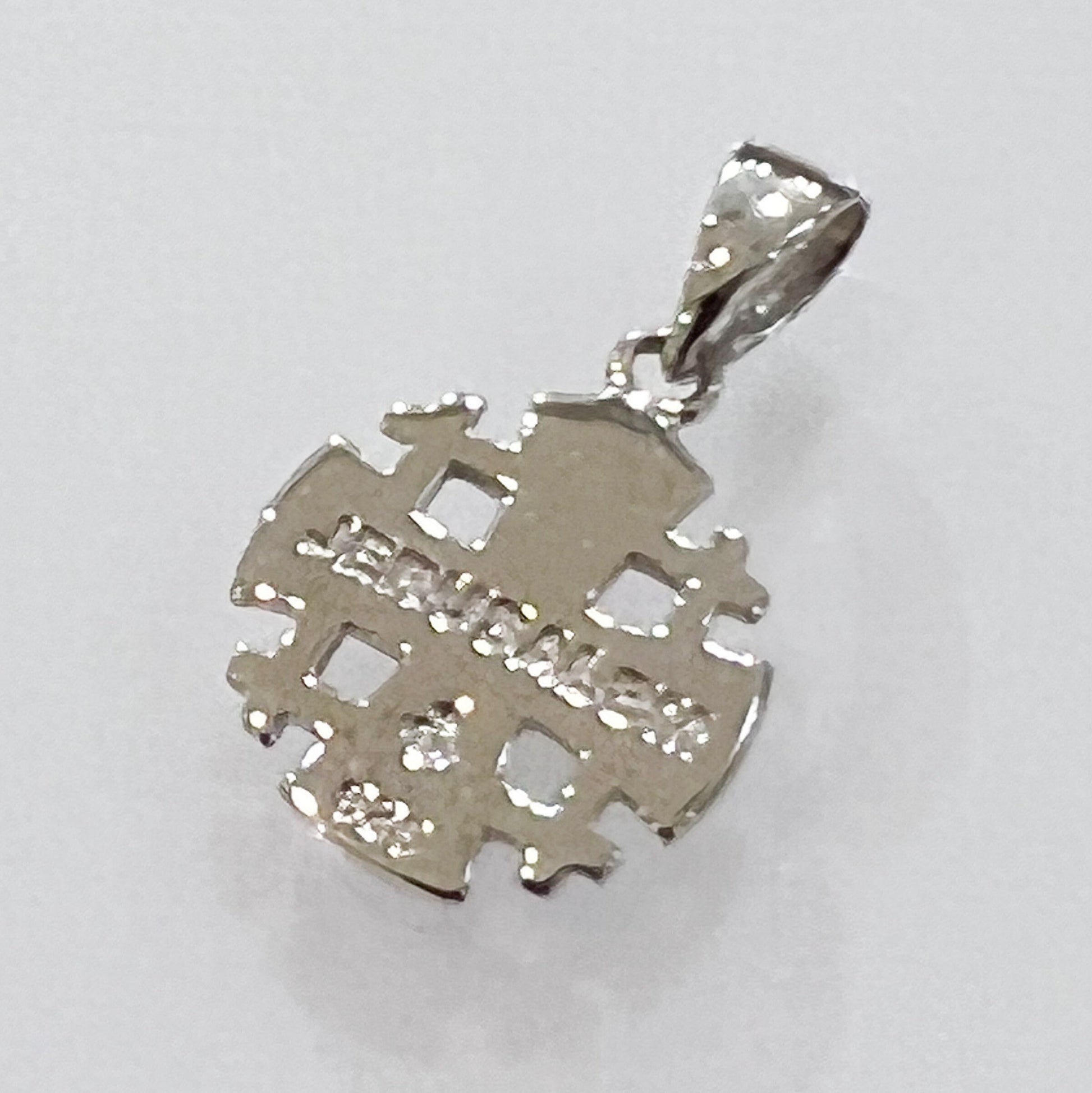 Colorful Zircon Jerusalem Cross Pendant in Silver 925