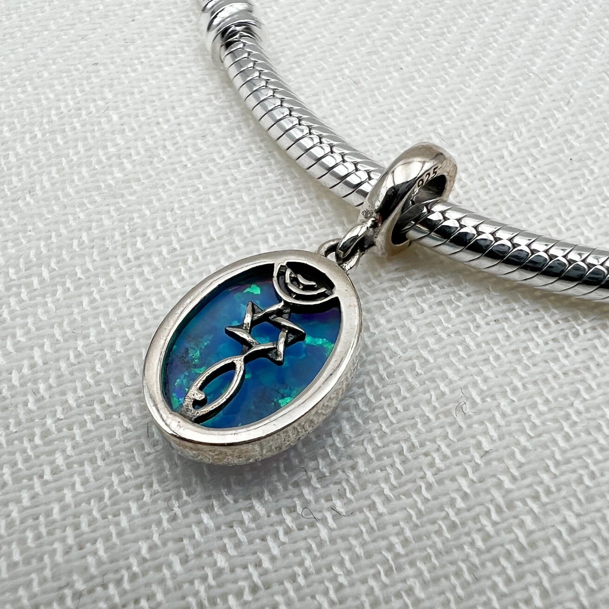 Grafted In Charm with Opal Stone in Silver 925 - Perfect for Pandora Bracelets