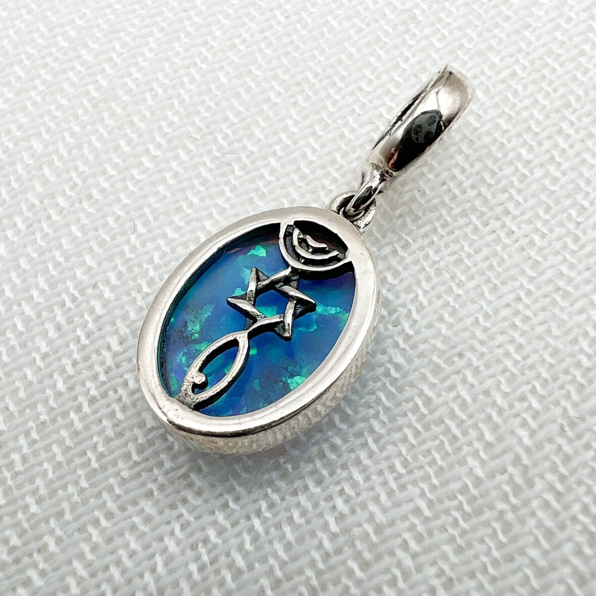Grafted In Charm with Opal Stone in Silver 925 - Perfect for Pandora Bracelets