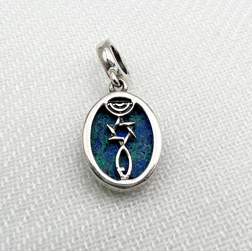 Grafted In Charm with King Solomon Stone (Eilat Stone) in Silver 925 - Perfect for Pandora Bracelets